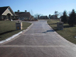 Stamped and Stained Concrete Driveway