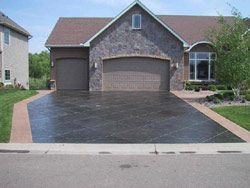 Stamped Colored Cement Driveway