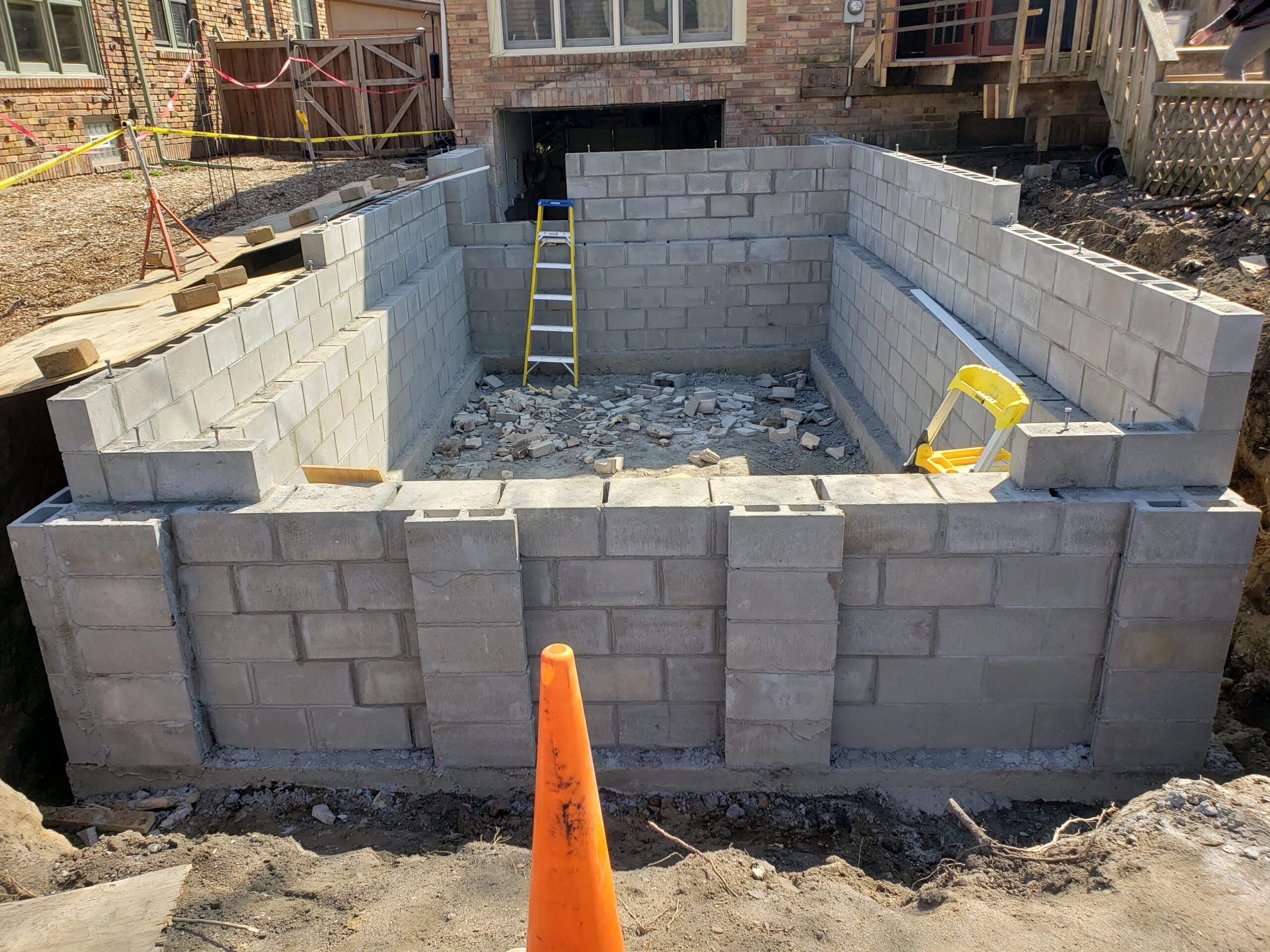 Foundation Blockwork Masonry and Concrete Pouring services for residential and commercial applications from Voehl Construction Inc.