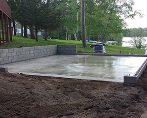 Voehl Construction Inc. does Basement Floors, Curb Approaches, Driveways, Fire Pits, Floating Slabs, Garage Aprons, Garage Floors, Patios, Pole Barn Floors, Pool Decks, Sidewalks, Sport Courts, Stoops, Colored Concrete, Exposed Aggregate, Stained Concrete, Stamped Concrete, Asphalt Removal, Cleaning & Sealing, Concrete Removal, Drain Tiling, Light Excavating, Spancrete, New Construction, Remodels. Basement Floors - New construction or removal and replacement of an existing one.